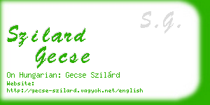 szilard gecse business card